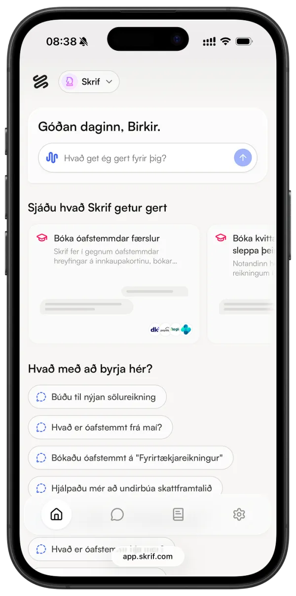 Skrif í símanum